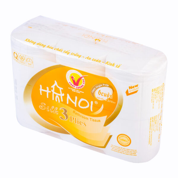 Giấy vệ sinh Hà Nội 6 cuộn 3 lớp không lõi - Image 3